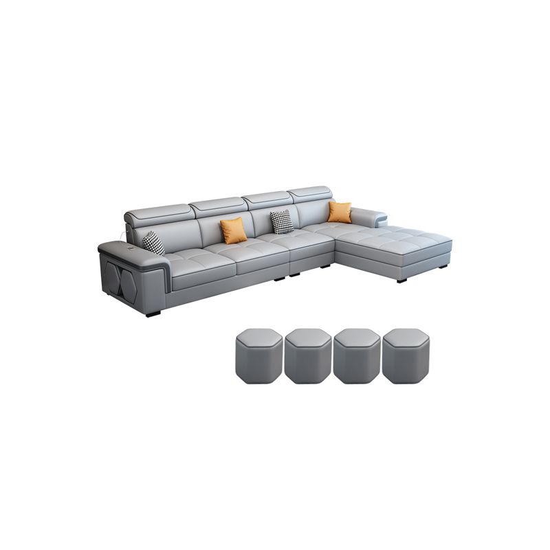 Contemporary 70"D Sectional Square Arm Sofa with Reversible Chaise for Living Room Clearhalo 'furn' 'furn_sectionals' 'Furniture' 'furniture_sectionals' 'kitchen' 'kitchen_sectionals' 'Living Room Furniture' 'Sectionals' 1200x1200_9cee9be1-f03b-4bd2-af0f-7e85813ae213