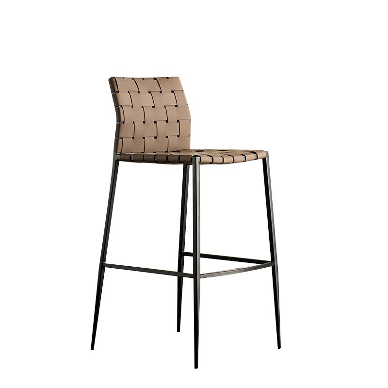 Modern Style Bar Stool Leather Backrest Counter Stool with Metal Legs Clearhalo 'Bar Furniture' 'Bar Stools' 'bar_stools' 'furn' 'furn_bar_stools' 'Furniture' 'Kitchen & Dining Furniture' 1200x1200_9ceed6af-1128-40b0-935f-0bc048bf4b3c