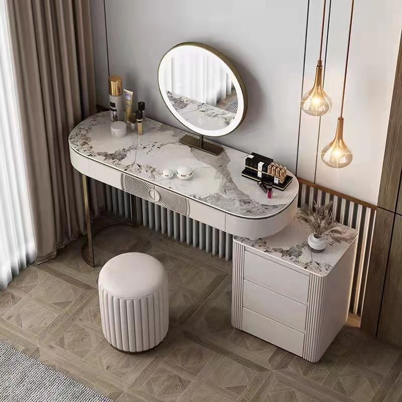Modern White Vanity Desk met 5 opbergladen 15,74 "brede houten ijdelheidsset