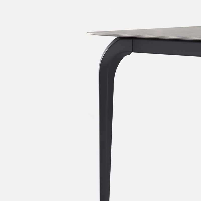 Rectangle Industrial Dining Table Black Sintered Stone Fixed Table Clearhalo 'Dining Tables & Seating' 'Dining Tables' 'dining_table' 'furn' 'furn_dining_table' 'Furniture' 'Kitchen & Dining Furniture' 1200x1200_9cf11895-b71d-4185-963d-4f5bd82c9554