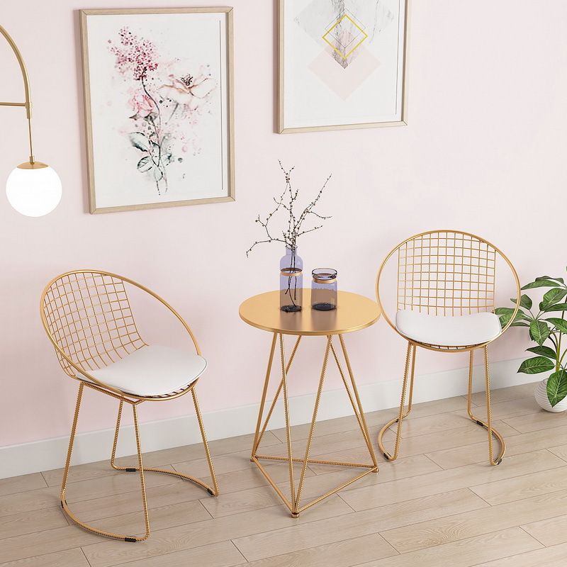 Sillas de comedor de comedor de cocina de metal sillas de comedor tapizadas contemporáneas