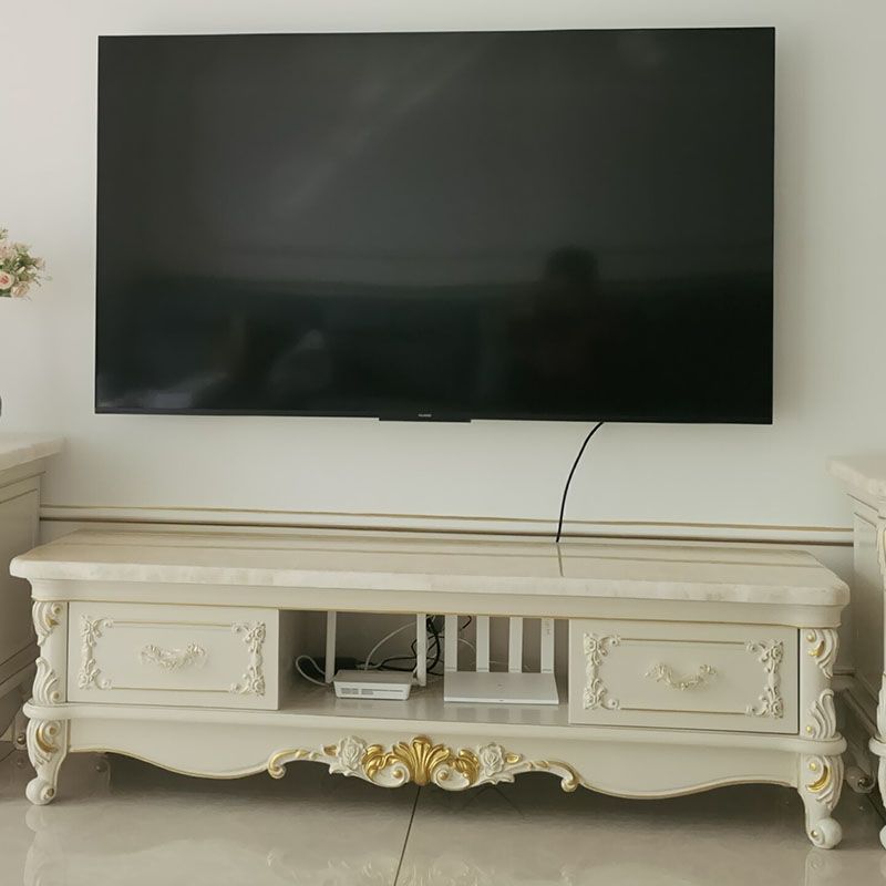 Traditional Marble Top TV Cabinet Solid Wood Crafted TV Stand for Living Room Clearhalo 'furn' 'furn_tv_stands_entertainment_centers' 'Furniture' 'Living Room Furniture' 'TV Stands & Entertainment Centers' 'TV Stands & Media Storage Furniture' 'tv_stands_entertainment_centers' 1200x1200_9cf26f89-90ed-4e0e-b329-00274fe4fa63