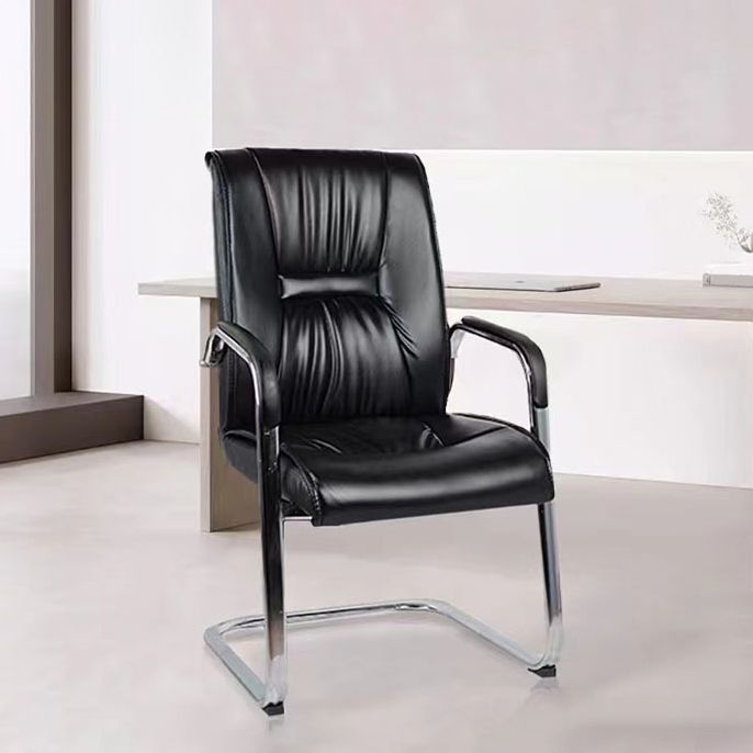 22 Inch Wide Arm Chair Contemporary Black No Wheels Desk Chair Clearhalo 'furn' 'furn_office_chair' 'Furniture' 'Office Chairs' 'Office Furniture' 'office_chair' 1200x1200_9cf354c6-e3e8-4017-9097-5828910fa5a0