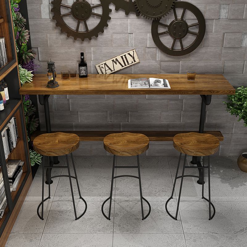 Industrial Wood Bar Set Wood 1/2/4/7/9 Pieces Rectangle Trestle Bistro Set in Natural Clearhalo 'Bar Furniture' 'furn' 'furn_home_bar_bar_sets' 'Furniture' 'Home Bars & Bar Sets' 'home_bar_bar_sets' 'Kitchen & Dining Furniture' 1200x1200_9cf41758-f89f-4855-a1ed-e719675f55a5