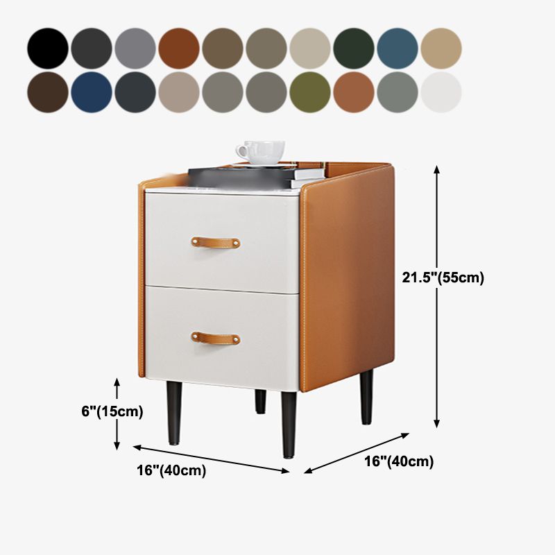 22 "H Lit moderne table de pierre de rangement supérieur de rangement Imitation de nuit en bois avec jambes