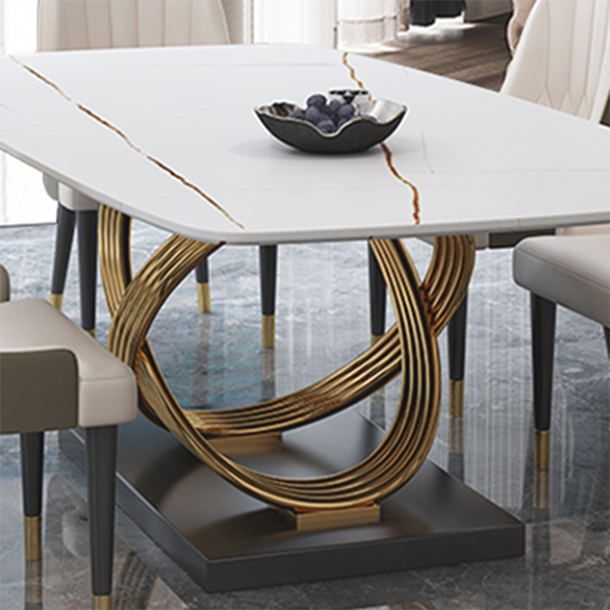 Set da pranzo in pietra sinterizzato di lusso rettangolo 1/4/5/6 pezzi set da tavolo dinette