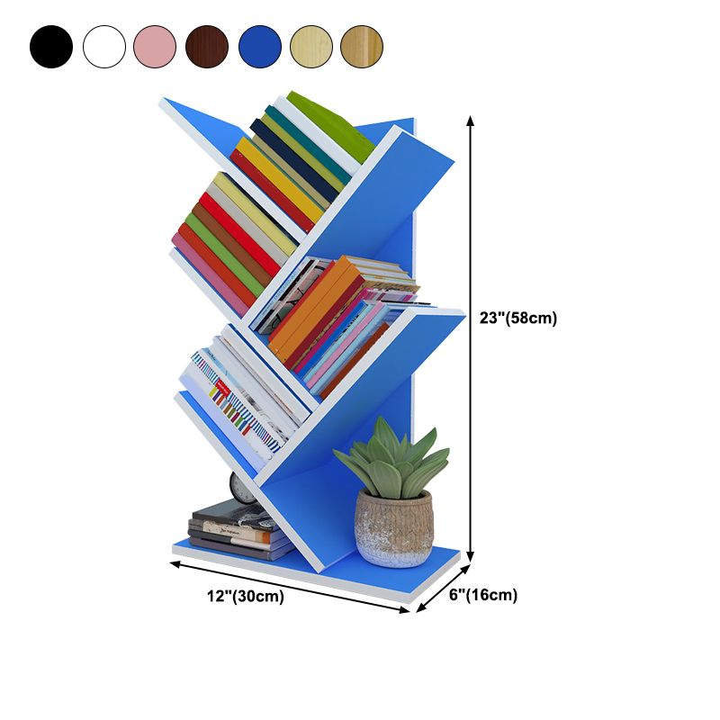 Modern Style Bookshelf in Engineer Wood Closed Back Bookcase