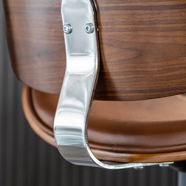 Contemporary Metal Adjustable Barstool Leather Counter Stool with Swivel in Matte Finish Clearhalo 'Bar Furniture' 'Bar Stools' 'bar_stools' 'furn' 'furn_bar_stools' 'Furniture' 'Kitchen & Dining Furniture' 1200x1200_9cf532b8-6be7-48ef-b075-4f11ec65dbc8