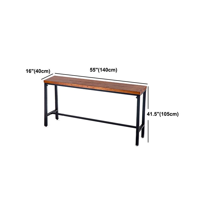 Brown Solid Wood Bar Table Industrial Bar Dining Table with Black Trestle Base Clearhalo 'Bar Furniture' 'Bar Tables' 'bar_tables' 'furn' 'furn_bar_tables' 'Furniture' 'Kitchen & Dining Furniture' 1200x1200_9cf6b379-011a-481a-99e5-9ee1c7d56337