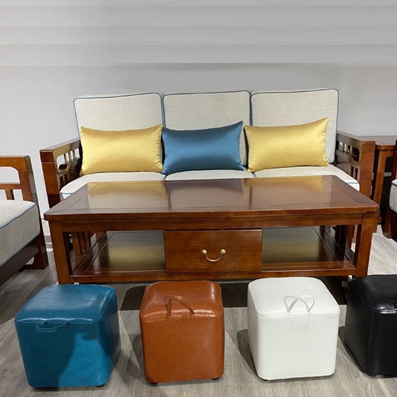 Square Pouf Portable Pure Color Faux Leather Stain Resistant Pouf Ottoman Clearhalo 'furn' 'furn_ottomans_poufs' 'Furniture' 'Living Room Furniture' 'Ottomans & Poufs' 'ottomans_poufs' 1200x1200_9cf7a27d-fb69-427b-8810-f06378edf20a