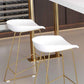 Taburete de bar sin brazos de metal de estilo contemporáneo, taburete de bar de cuero PU para cocina