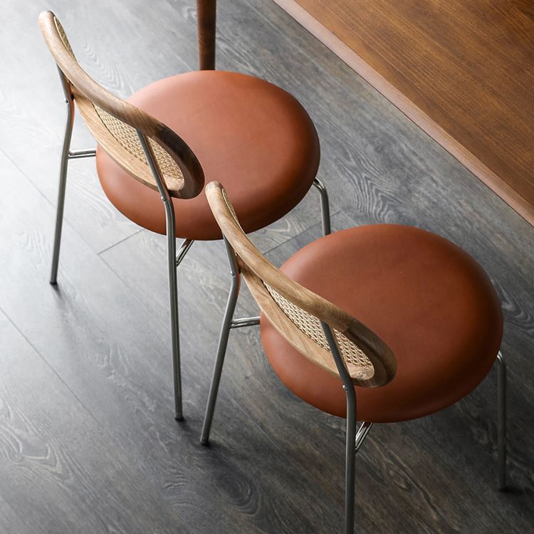 Contemporary Kitchen Metal Dining Side Chair Opening Back Dining Side Chair Clearhalo ' kitchen&dining_furn' 'Dining Chairs' 'Dining Tables & Seating' 'dining_chair' 'furn' 'furn_dining_chair' 'Furniture' 'furniture_dining_chair' 'Kitchen & Dining Furniture' 'kitchen' 1200x1200_9cf7ea7d-2c90-48b8-8588-f31e1ed81ef5