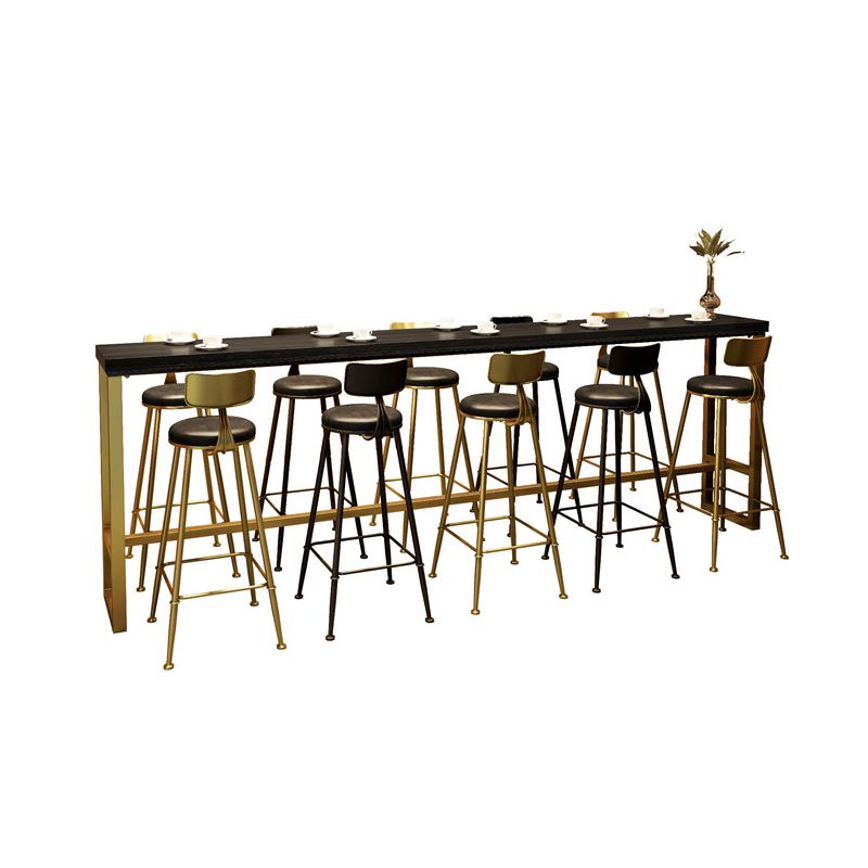Black Glam Style Bar Table in Metal and Wood Milk Tea Shop Bar Table Clearhalo 'Bar Furniture' 'Bar Tables' 'bar_tables' 'furn' 'furn_bar_tables' 'Furniture' 'furniture_bar_tables' 'Kitchen & Dining Furniture' 1200x1200_9cfa5051-32b4-4534-a9dd-0be31b348ae1