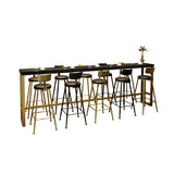 Black Glam Style Bar Table in Metal and Wood Milk Tea Shop Bar Table Clearhalo 'Bar Furniture' 'Bar Tables' 'bar_tables' 'furn' 'furn_bar_tables' 'Furniture' 'furniture_bar_tables' 'Kitchen & Dining Furniture' 1200x1200_9cfa5051-32b4-4534-a9dd-0be31b348ae1
