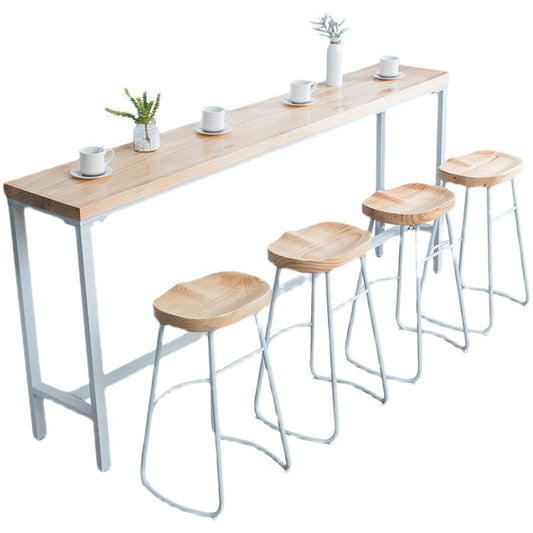 Industrial Rectangle Bar Table Set 1/4/5/7 Pieces Solid Wood Pub Set Clearhalo 'Bar Furniture' 'furn' 'furn_home_bar_bar_sets' 'Furniture' 'Home Bars & Bar Sets' 'home_bar_bar_sets' 'Kitchen & Dining Furniture' 1200x1200_9cfa90e6-de8a-4c81-a2de-a9bd23f180ff