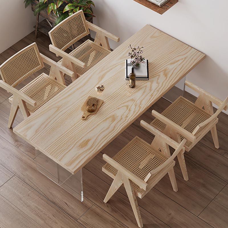 Table à manger à double piédestal en acrylique