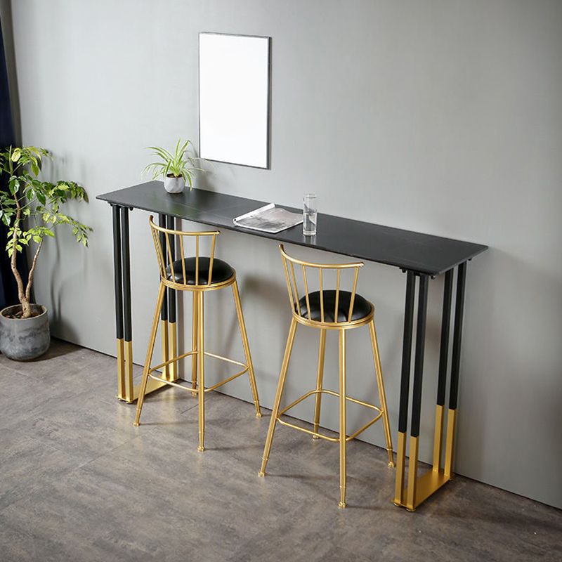 Glam Bartafel van gesinterd steen Metalen basis Bartafel voor keukenwoonkamer
