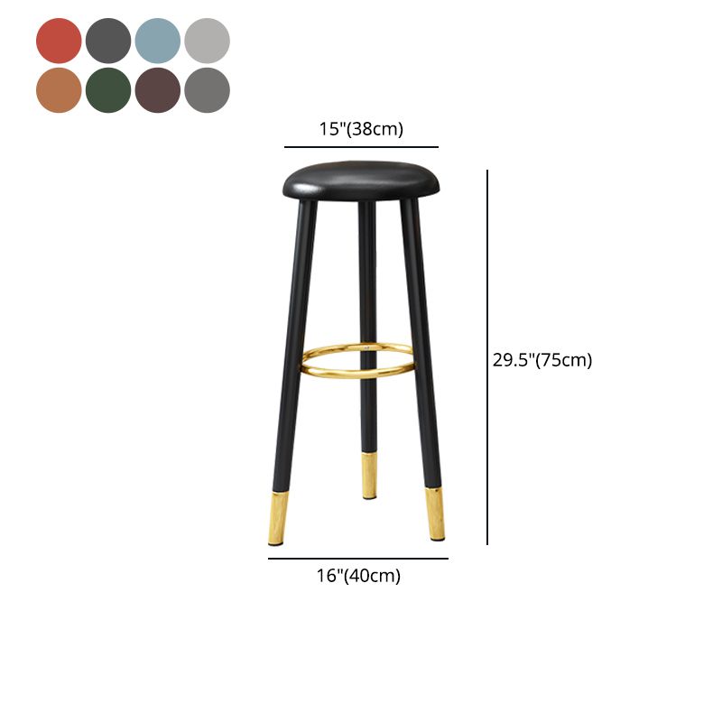 Scandinavian Home Backless Stool Matte Finish Upholstered Bar Stools Clearhalo 'Bar Furniture' 'Bar Stools' 'bar_stools' 'furn' 'furn_bar_stools' 'Furniture' 'furniture_bar_stools' 'Kitchen & Dining Furniture' 1200x1200_9cfacfb5-5bd2-4914-abef-0eae85709602