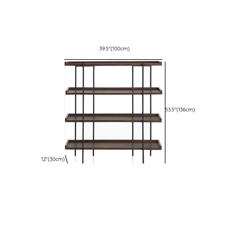 Etagere Open Back Bookshelf Wooden Industrial Bookcase with Shelves Clearhalo 'Bookcases' 'furn' 'furn_bookcases' 'Furniture' 'Office Furniture' 1200x1200_9cfaea4a-a982-412c-ae08-aedc14102c16