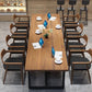 Industrial Rectangle Dinner Room Kitchen Table Brown Solid Wood Dinner Table
