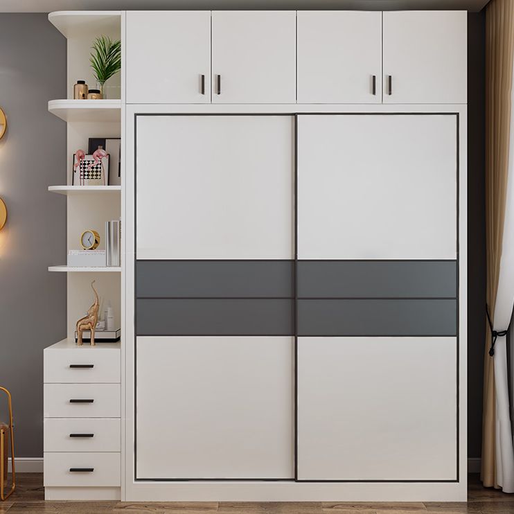 Eigentijdse stijl garderobe witte kleur houten slaapkamer garderobe kast