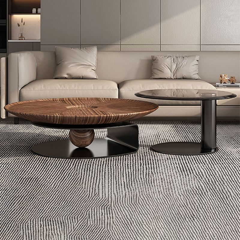 Contemporary Coffee Table Solid Wood Round Pedestal Coffee Cocktail Table Clearhalo 'Coffee & Accent Tables' 'Coffee Tables' 'coffee_tables' 'furn' 'furn_coffee_tables' 'Furniture' 'Living Room Furniture' 1200x1200_9cfe6590-9e62-4a6f-8184-710569abbfa5