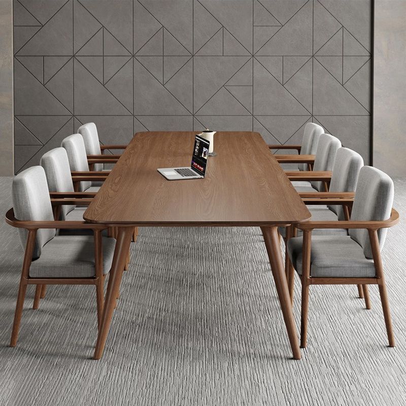 ダイニングルーム用のモダンな苦しめられた木製オフィスデスクの錆びたぎテーブル