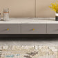 Scandinavian Style Stone TV Stand Enclosed Storage TV Console with 3 Drawers