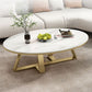 Metal Cross Legs Cocktail Table Luxurious Oval Stone Top Coffee Table Clearhalo 'Coffee & Accent Tables' 'Coffee Tables' 'coffee_tables' 'furn' 'furn_coffee_tables' 'Furniture' 'Living Room Furniture' 1200x1200_9d00a4fc-8b65-4f60-893b-ecd0244a0d0f