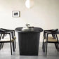 Eetkamer eettafel dubbele voetstuk houten eettafel in zwart