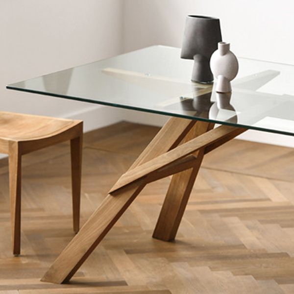 Rectangle Glass Transparent Dining Table Simplicity 4 Legs Table for Dining Room Clearhalo ' dining_table' 'Dining Tables & Seating' 'Dining Tables' 'furn' 'furn_dining_table' 'Furniture' 'furniture_dining_table' 'Kitchen & Dining Furniture' 'kitchen&dining_furn' 'kitchen' 'kitchen_dining_table' 1200x1200_9d01bccd-f30d-4cd8-91c8-a951f4e1776f