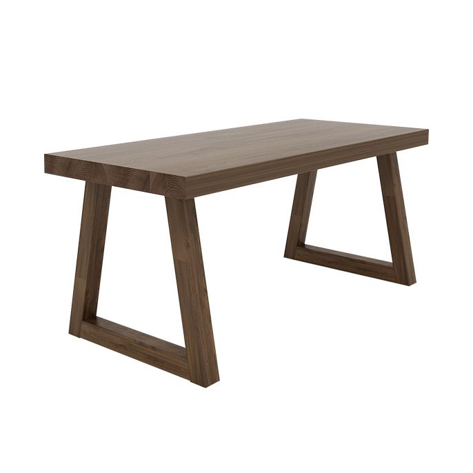 Fixed Solid Wood Top Kitchen Table Set with Double Pedestal Base Dining Table Sets for Home Clearhalo 'Dining Room Sets' 'Dining Tables & Seating' 'dining_room_set' 'furn' 'furn_dining_room_set' 'Furniture' 'furniture_dining_room_set' 'Kitchen & Dining Furniture' 'kitchen&dining_furn' 'kitchen' 1200x1200_9d0305bd-b967-46c1-a474-a984d6a2d129