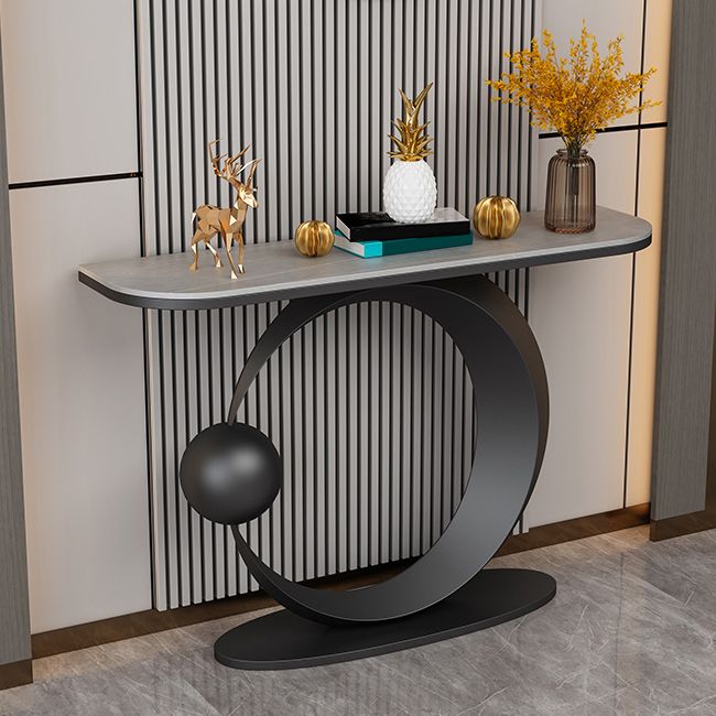 Contemporary Console Accent Table Half Moon Console Sofa Table Clearhalo 'Console Tables' 'console_tables' 'Entry & Mudroom Furniture' 'furn' 'furn_console_tables' 'Furniture' 1200x1200_9d03a96d-d283-441b-891b-1e15878c7a22
