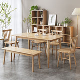 Glam Style Table Wooden Rectangle Table with 4 Legs for Home Use Clearhalo 'Dining Tables & Seating' 'Dining Tables' 'dining_table' 'furn' 'furn_dining_table' 'Furniture' 'Kitchen & Dining Furniture' 1200x1200_9d03d288-d404-43f2-95b0-27c8a3378a8a
