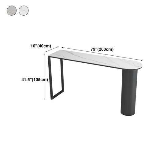 Minimalism Bar Table 42-inch Height Stone Top and Metal Base Bistro Table Clearhalo 'Bar Furniture' 'Bar Tables' 'bar_tables' 'furn' 'furn_bar_tables' 'Furniture' 'furniture_bar_tables' 'Kitchen & Dining Furniture' 1200x1200_9d04b6b9-d050-4f9f-9a2b-dbd79a1b91ac