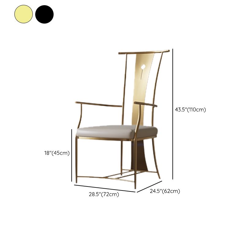 Modern Style Arm Chair Open Back Metal Dining Accent Chair for Home Clearhalo 'Dining Chairs' 'Dining Tables & Seating' 'dining_chair' 'furn' 'furn_dining_chair' 'Furniture' 'Kitchen & Dining Furniture' 1200x1200_9d0513f2-102b-4661-871d-cd83fe65a79a
