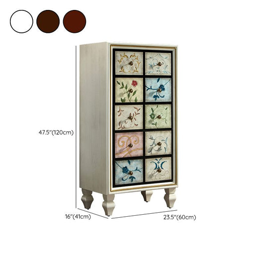 American Traditional Wooden Storage Chest Home Chest with Drawers