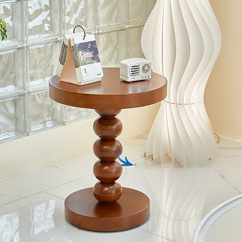 Mesa de altura contemporánea pedestal de madera maciza mesa de estar redonda de la sala de estar