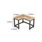 Modern Corner Wooden Writing Desk Cable Management H-Shape Office Desk with Metal Legs Clearhalo 'furn' 'furn_office_desk' 'Furniture' 'Office Desks' 'Office Furniture' 'office_desk' 1200x1200_9d08248f-9b99-49b8-b4a9-33a15814a48c