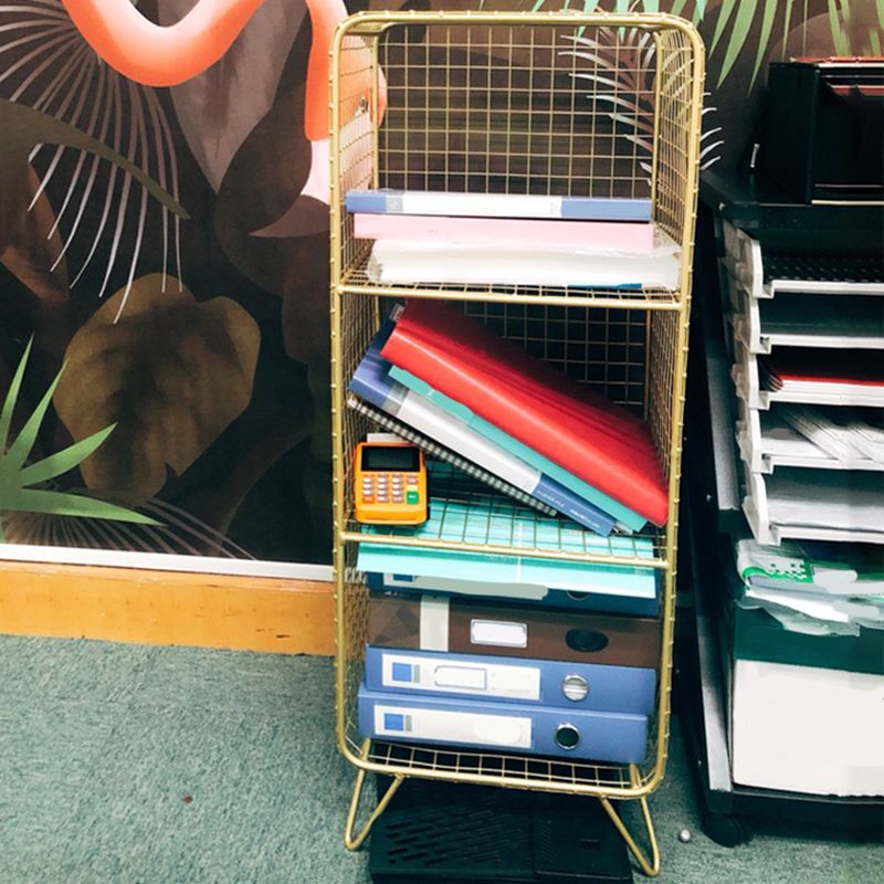 Modem Metal Bookshelf Standard Shelf Bookshelf for Home Office 11.8" W