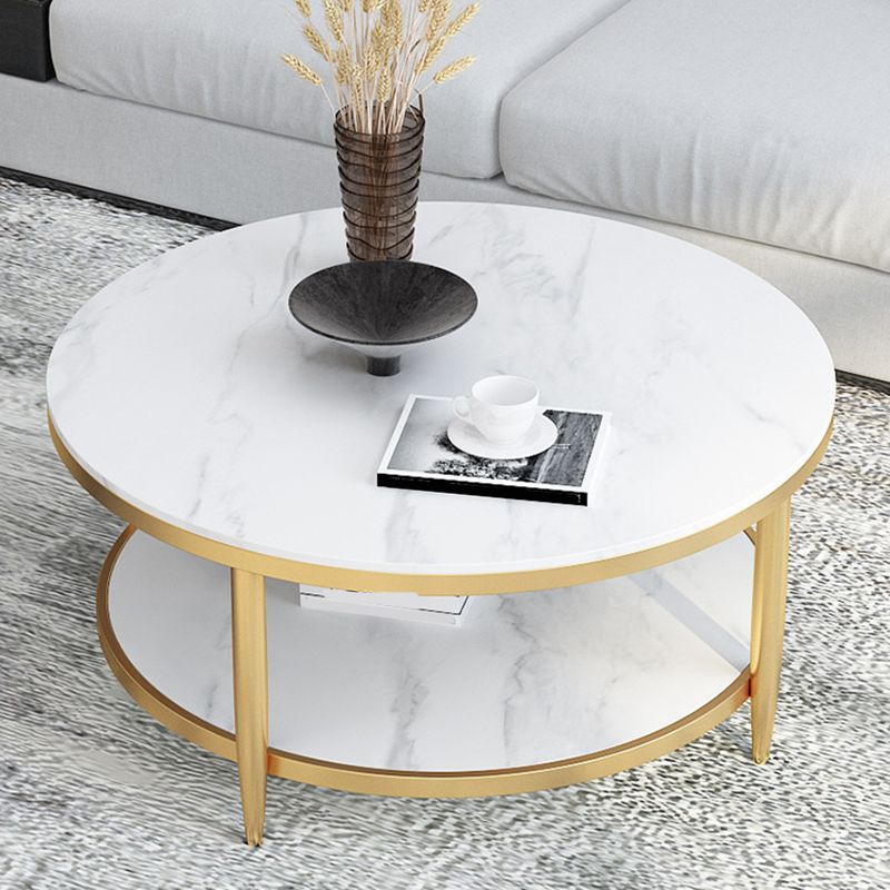 Glam Round 4 Legs Coffee Table Slate Top Coffee Cocktail Table Clearhalo 'Coffee & Accent Tables' 'Coffee Tables' 'coffee_tables' 'furn' 'furn_coffee_tables' 'Furniture' 'Living Room Furniture' 1200x1200_9d09e4a2-00a9-4122-bcdc-d9a9de00391a