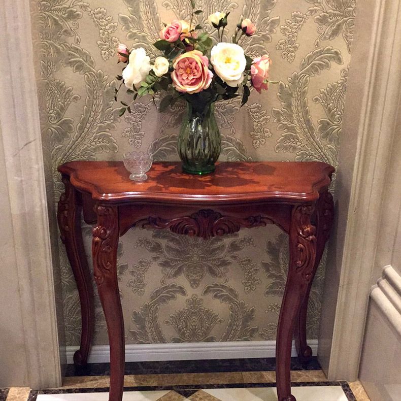 Legno massiccio 31,49 "H/33.46" H Tavola marrone scuro per forma libera da sala