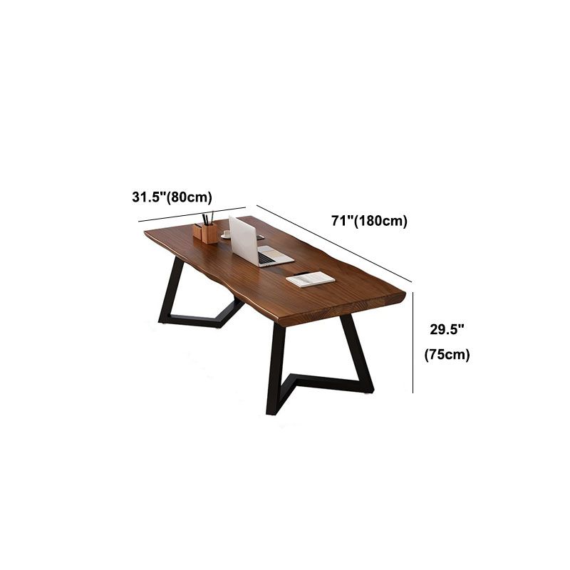 Solid Wood Study Table Home Office Industrial Free Form Writing Desk Clearhalo 'furn' 'furn_office_desk' 'Furniture' 'furniture_office_desk' 'Office Desks' 'Office Furniture' 'office_desk' 1200x1200_9d0aadde-5c6e-461e-ba14-a6eed8823723