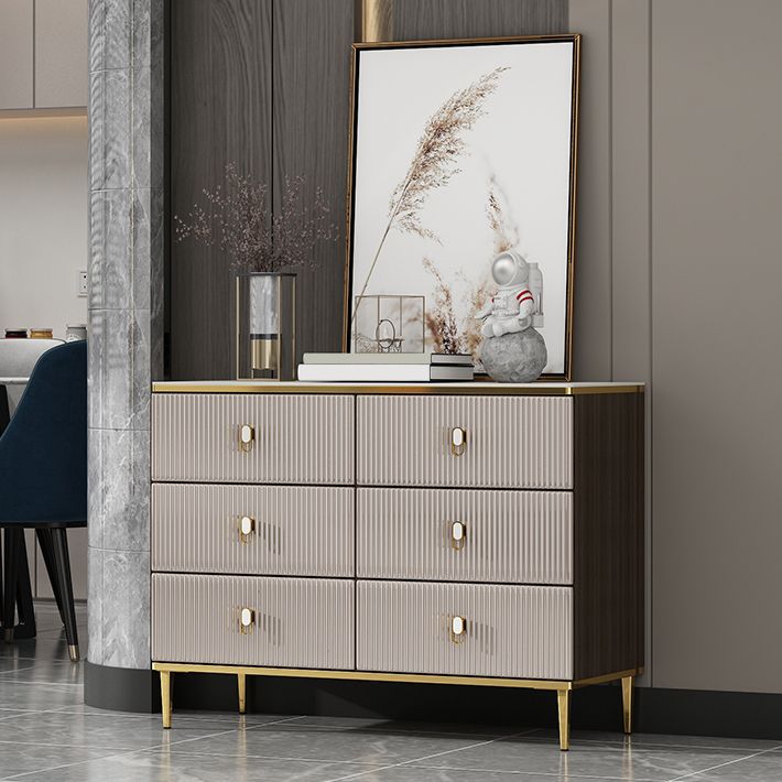 Classic Glam tosser de almacenamiento de madera con 6 cajones