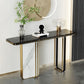 Glam Stone Rectangle Console Accent Table with Marble for Hall