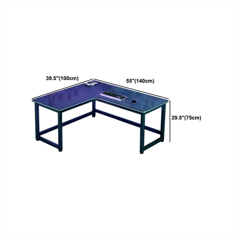 Black and Natural Gaming Desk Ergonomic Industria Wood Computer Desk L with Metal Legs Clearhalo 'furn' 'furn_office_desk' 'Furniture' 'Office Desks' 'Office Furniture' 'office_desk' 1200x1200_9d0e9db1-7f0f-497c-808a-6474450d2891
