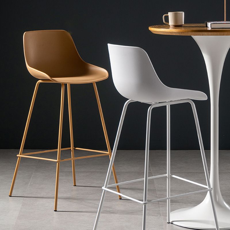 Milk Tea Shop Footrest Stool Nordic Style Matte Finish Metal Bar Stool