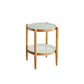 Round Glass/ Wood Top Coffee Table 4 Legs Cocktail Table with Shelf Clearhalo 'Coffee & Accent Tables' 'Coffee Tables' 'coffee_tables' 'furn' 'furn_coffee_tables' 'Furniture' 'Living Room Furniture' 1200x1200_9d11da91-3539-4f4e-8f24-a7ae8bbcfd1d