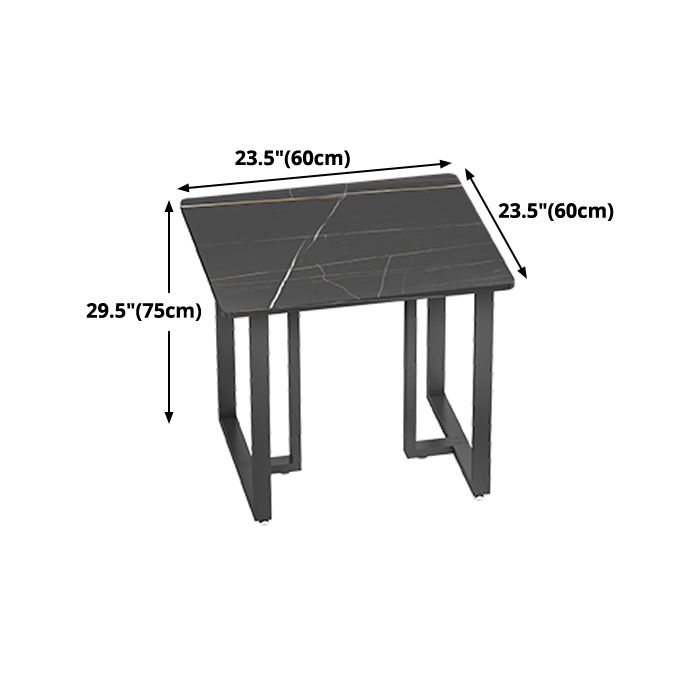 Industrial Style Black Dining Table Sintered Stone Dining Table with Black Frame Clearhalo 'Dining Tables & Seating' 'Dining Tables' 'dining_table' 'furn' 'furn_dining_table' 'Furniture' 'furniture_dining_table' 'Kitchen & Dining Furniture' 'kitchen' 'kitchen_dining_table' 1200x1200_9d13c40f-8bff-4d67-9194-41753ba18bb7