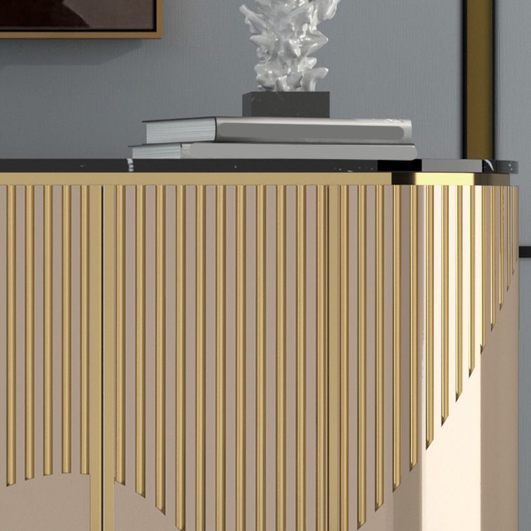 Scheda laterale in pietra da cucina contemporanea con mobili